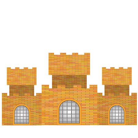 simsearch:400-04747820,k - Red Brick Old Castle Isolated on White Background Photographie de stock - Aubaine LD & Abonnement, Code: 400-08162553