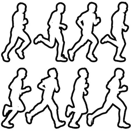 simsearch:400-04273380,k - Set of silhouettes. Runners on sprint, men. vector illustration. Foto de stock - Super Valor sin royalties y Suscripción, Código: 400-08162799