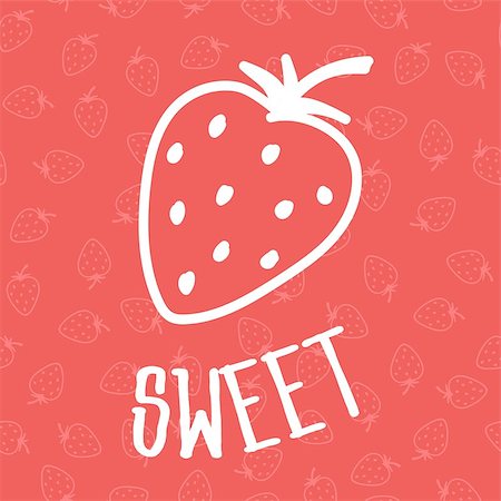 simsearch:400-09108602,k - strawberry icon on seamless pattern - vector illustration Stock Photo - Budget Royalty-Free & Subscription, Code: 400-08163278