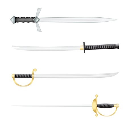 erstechen - The Swords saber and a epee on a white background Stockbilder - Microstock & Abonnement, Bildnummer: 400-08163379
