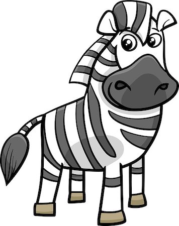 simsearch:400-08916376,k - Cartoon Illustration of Funny Zebra African Animal Foto de stock - Super Valor sin royalties y Suscripción, Código: 400-08163397