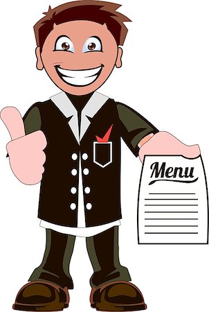 simsearch:400-05230474,k - Illustration of a waiter on a white background Stock Photo - Budget Royalty-Free & Subscription, Code: 400-08163524