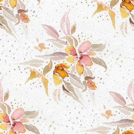 simsearch:400-08290626,k - Seamless pattern with watercolor flowers  in pastel tones. Stock Photo - Budget Royalty-Free & Subscription, Code: 400-08163599