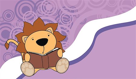 simsearch:400-07261281,k - lion baby cute reading cartoon background in vector format Stockbilder - Microstock & Abonnement, Bildnummer: 400-08184945