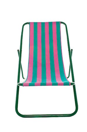 portable chair not people - Isolated striped deckchair over white background. Stock Photo - Budget Royalty-Free & Subscription, Code: 400-08185975