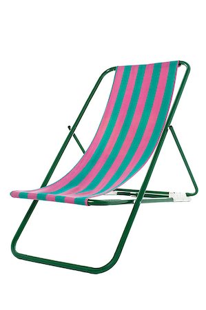portable chair not people - Striped beach bed isolated over white background. Stock Photo - Budget Royalty-Free & Subscription, Code: 400-08185976