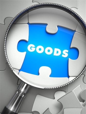 simsearch:400-08772702,k - Goods through Lens on Missing Puzzle Peace. Selective Focus. 3D Render. Stock Photo - Budget Royalty-Free & Subscription, Code: 400-08186156