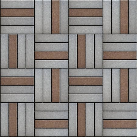 Brown and Gray Pavement. Rectangle Laid in Form of Weaving. Seamless Tileable Texture. Stock Photo - Budget Royalty-Free & Subscription, Code: 400-08186413