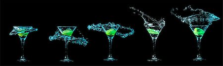 Cocktail collection isolated on black background Stock Photo - Budget Royalty-Free & Subscription, Code: 400-08186431