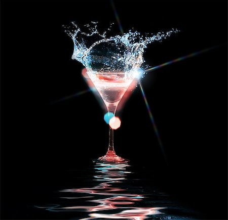 colourful cocktail on the black background. Party club entertainment. Mixed light Stock Photo - Budget Royalty-Free & Subscription, Code: 400-08186443