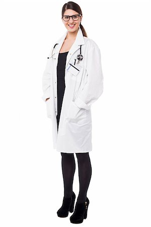simsearch:400-08131186,k - Full length portrait of young female physician over white Stock Photo - Budget Royalty-Free & Subscription, Code: 400-08186559