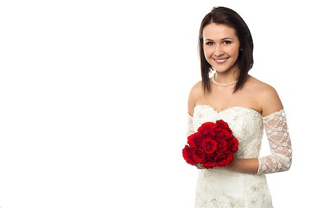 simsearch:400-04762831,k - Isolated gorgeous young female model posing with a bouquet in hand Stock Photo - Budget Royalty-Free & Subscription, Code: 400-08186876