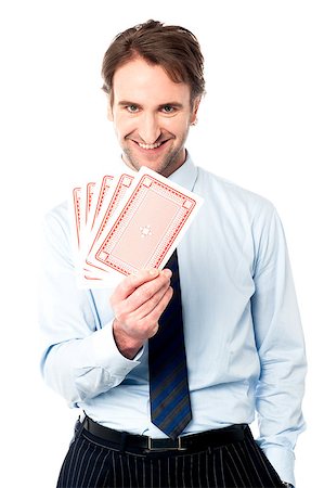 Business professional holding cards Stock Photo - Budget Royalty-Free & Subscription, Code: 400-08186960