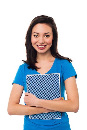 simsearch:693-03707560,k - Young smiling girl holding notebook, university student. Fotografie stock - Microstock e Abbonamento, Codice: 400-08187343