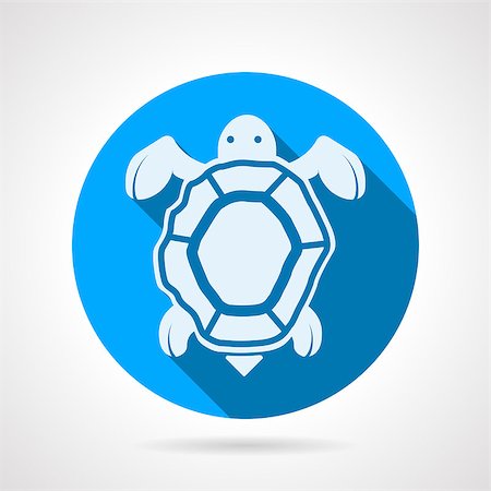 simsearch:400-07325692,k - Flat blue round vector icon with white silhouette sea turtle on gray background. Foto de stock - Super Valor sin royalties y Suscripción, Código: 400-08187652
