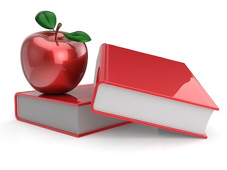 Books and apple red education health reading textbook learning examination erudition teaching back to school concept. 3d render isolated on white Stock Photo - Budget Royalty-Free & Subscription, Code: 400-08187740