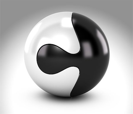 split personality - Splited sphere or spherical jigsaw puzzle with two colors black and white symbol of bipolarity disorder Stock Photo - Budget Royalty-Free & Subscription, Code: 400-08187983