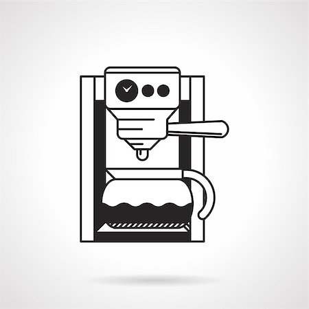 simsearch:400-07976610,k - Black vector icon for coffee maker machine with transparent coffee pot on white background. Stockbilder - Microstock & Abonnement, Bildnummer: 400-08188275