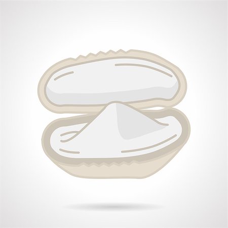 simsearch:400-04406446,k - Flat color vector icon for bivalve oyster on white background. Stock Photo - Budget Royalty-Free & Subscription, Code: 400-08188506