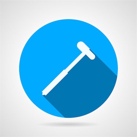 rubber nurse - Flat blue round vector icon with white silhouette neurologist reflex hammer on gray background. Long shadow design Stock Photo - Budget Royalty-Free & Subscription, Code: 400-08188523