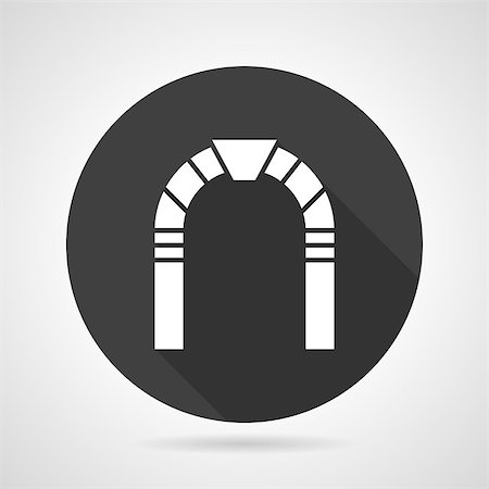 simsearch:400-07978992,k - Flat black round vector icon with white archway on gray background. Stock Photo - Budget Royalty-Free & Subscription, Code: 400-08188662