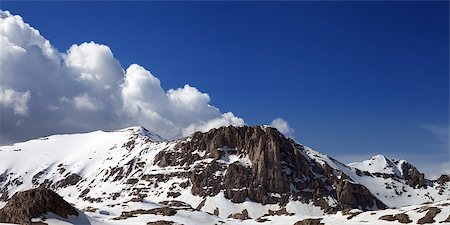 simsearch:400-07215536,k - Panoramic view of snowy rocks in nice day. Turkey, Central Taurus Mountains, Aladaglar (Anti-Taurus) view from plateau Edigel (Yedi Goller) Foto de stock - Super Valor sin royalties y Suscripción, Código: 400-08188757