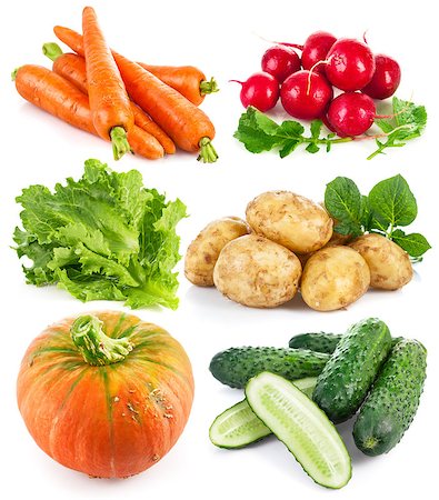 simsearch:400-08375763,k - Set fresh vegetables. Isolated on white background Stock Photo - Budget Royalty-Free & Subscription, Code: 400-08188839