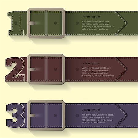 simsearch:400-07032789,k - Belt buckle infographic design with shaped numbers Photographie de stock - Aubaine LD & Abonnement, Code: 400-08188899