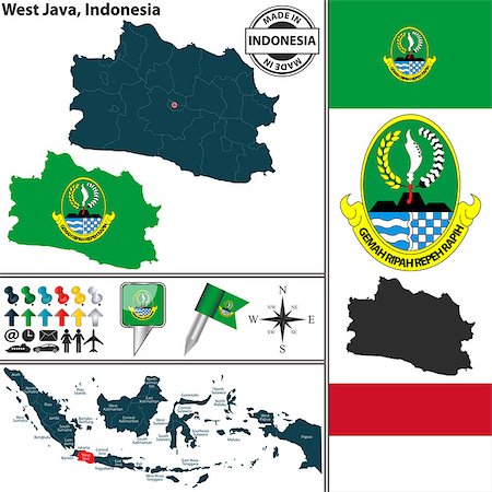 simsearch:400-08192906,k - Vector map of region West Java with coat of arms and location on Indonesian map Photographie de stock - Aubaine LD & Abonnement, Code: 400-08189268