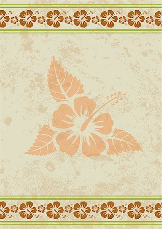 simsearch:400-07615989,k - Vector grungy aloha background with tropical hibiscus flower, eps10 Photographie de stock - Aubaine LD & Abonnement, Code: 400-08189435