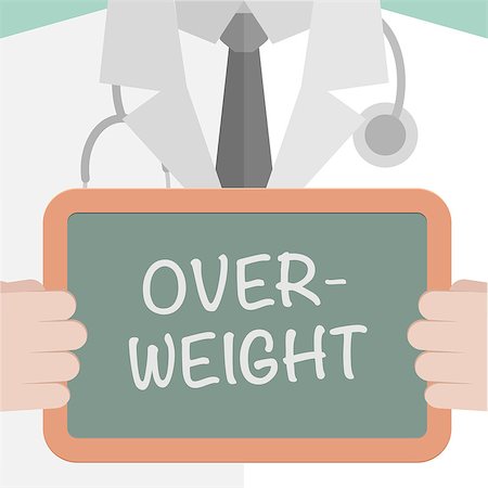 simsearch:400-06178010,k - minimalistic illustration of a doctor holding a blackboard with Overweight text, eps10 vector Stock Photo - Budget Royalty-Free & Subscription, Code: 400-08189538