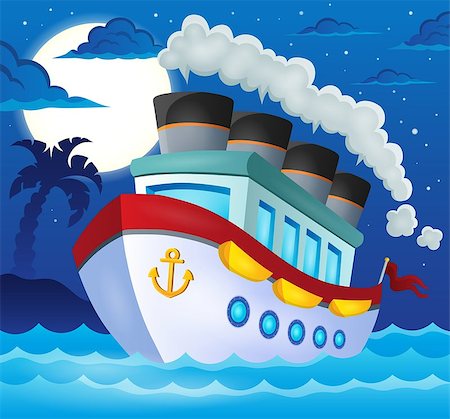 steamboat - Nautical ship theme image 3 - eps10 vector illustration. Foto de stock - Super Valor sin royalties y Suscripción, Código: 400-08189588