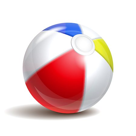 simsearch:400-04766687,k - Colorful beach ball isolated on a white background. Symbol of summer fun at the pool or seaside. Foto de stock - Super Valor sin royalties y Suscripción, Código: 400-08189664