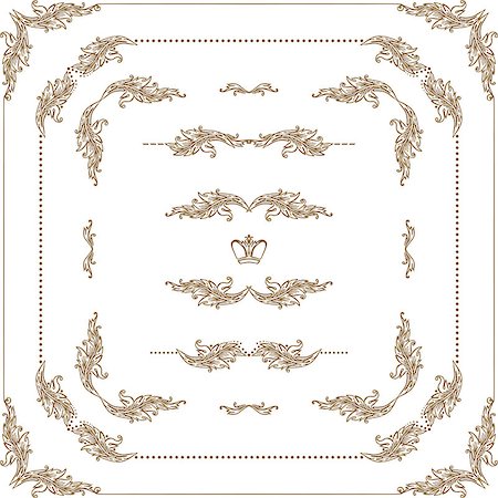 simsearch:400-05911971,k - Vector set of decorative hand drawn border, divider, frame with floral elements for design of invitation, greeting, wedding, gift card, certificate, diploma, voucher. Page decoration in vintage style. Stock Photo - Budget Royalty-Free & Subscription, Code: 400-08189748