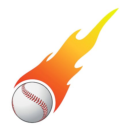 pitcher and catcher - Baseball with flames vector Stock Photo - Budget Royalty-Free & Subscription, Code: 400-08189817
