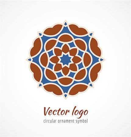 espirógrafo - Abstract red and blue asian ornament symbol logo. Vector illustration Foto de stock - Royalty-Free Super Valor e Assinatura, Número: 400-08189951