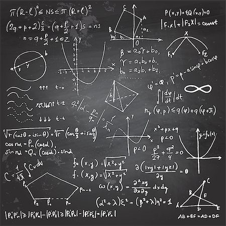 simsearch:400-06080922,k - Doodle writing and drawing of math formulas with a chalk on a blackboard Stock Photo - Budget Royalty-Free & Subscription, Code: 400-08194063