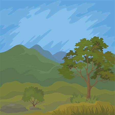 simsearch:400-07245923,k - Mountain landscape with pine tree and blue sky. Stock Photo - Budget Royalty-Free & Subscription, Code: 400-08194083