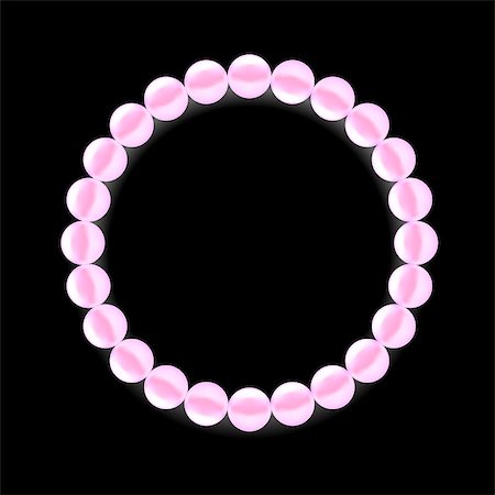 simsearch:400-05317372,k - Pink Pearl Necklace Isolated on Black Background Foto de stock - Super Valor sin royalties y Suscripción, Código: 400-08194135