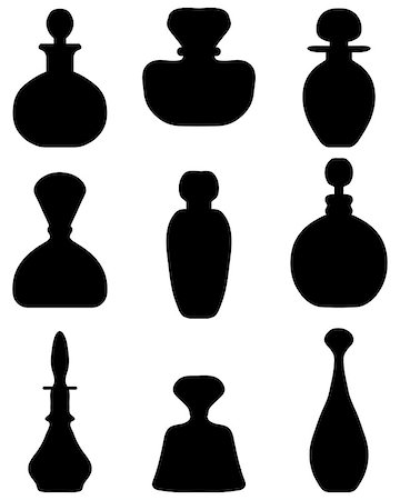 Black silhouettes of perfume bottles, vector Photographie de stock - Aubaine LD & Abonnement, Code: 400-08194402