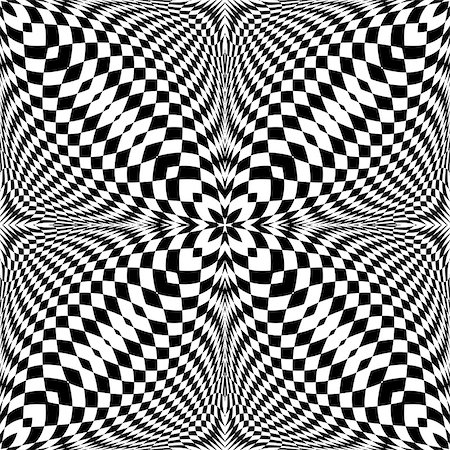 simsearch:400-07827654,k - Design seamless monochrome illusion checkered pattern. Abstract torsion background. Vector art. No gradient Stock Photo - Budget Royalty-Free & Subscription, Code: 400-08194465