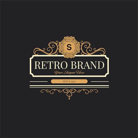 Retro Vintage labels Insignias or Logo set. Vector design elements business signs, branding, badges, objects, identity, labels. Foto de stock - Royalty-Free Super Valor e Assinatura, Número: 400-08194503