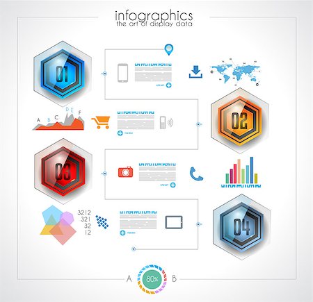 simsearch:400-08194697,k - Timeline to display your data in order with Infographic elements technology icons,  graphs,world map and so on. Ideal for statistic data display, solution planning, performance analysis Stock Photo - Budget Royalty-Free & Subscription, Code: 400-08194697