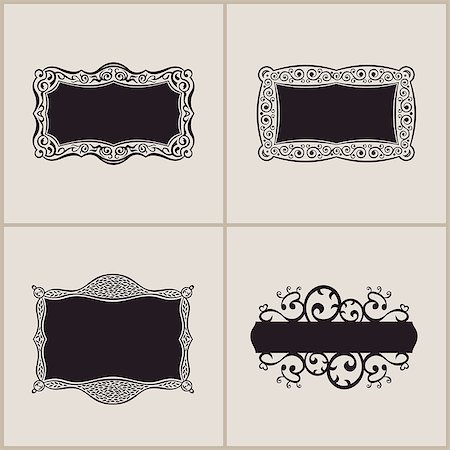 simsearch:400-07103208,k - Label vector art frames elegant border set. Floral banner design ornament Foto de stock - Super Valor sin royalties y Suscripción, Código: 400-08194777