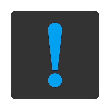 simsearch:400-08316235,k - Exclamation Sign icon. This rounded square flat button is drawn with blue and gray colors on a white background. Foto de stock - Super Valor sin royalties y Suscripción, Código: 400-08195030