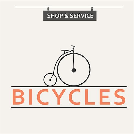 Simple flat vector images bike on the background. Stock Photo - Budget Royalty-Free & Subscription, Code: 400-08195057