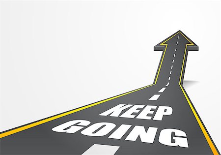 detailed illustration of a highway road going up as an arrow with Keep Going text, eps10 vector Stock Photo - Budget Royalty-Free & Subscription, Code: 400-08195072