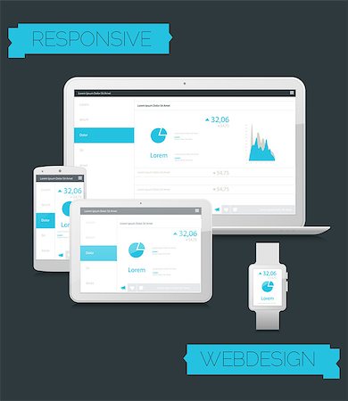 simsearch:400-07309242,k - Responsive design kit of modern electronic gadgets Stock Photo - Budget Royalty-Free & Subscription, Code: 400-08195085