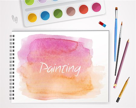Vector illustration of Art process with watercolor Stock Photo - Budget Royalty-Free & Subscription, Code: 400-08195107