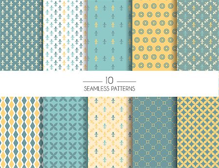 simsearch:400-07918887,k - Vector illustration of Set of geometric seamless patterns Stock Photo - Budget Royalty-Free & Subscription, Code: 400-08195100